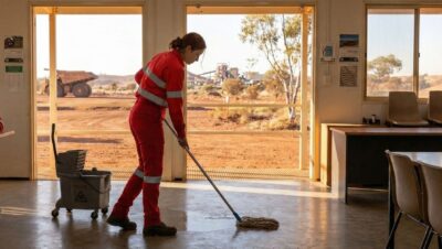 Representación de una mujer trabajando en Utility, en Australia.