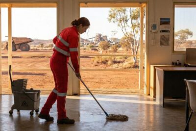 Representación de una mujer trabajando en Utility, en Australia.